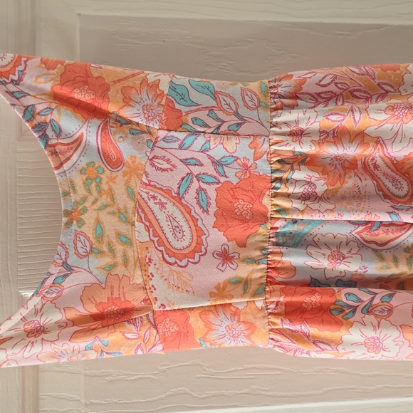 SO BRAND WOMEN'S JUNIOR SCOOPNECK "SKATER" PINK FLORAL ROMPER SIZE SMALL - Picture 4 of 15